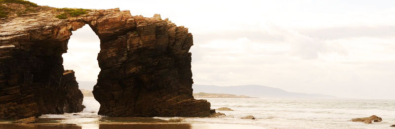 Beach of Las Catedrales. Ribadeo (Lugo), declared a Natural Monument by the Xunta.  