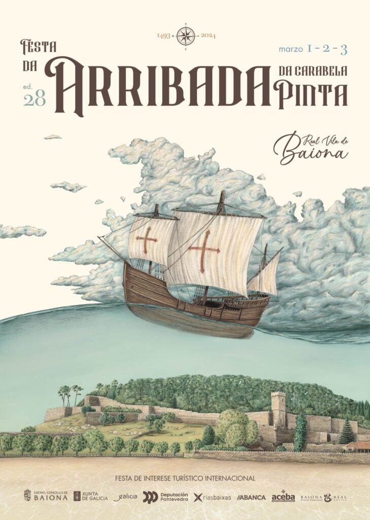Arribada 2024, official poster for Baiona's big festival